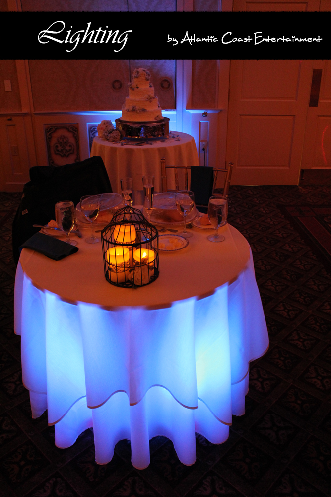 CT Wedding Glowing Sweetheart Table at Saint Clements Castle in Portland CT