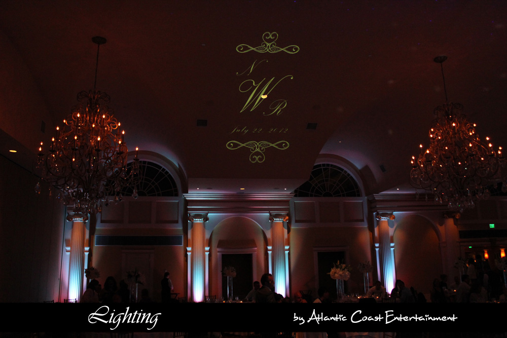 Uplighting and a Monogram at the Riverview in Simsbury CT