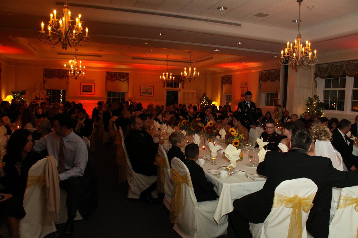 Uplighting and a Monogram at The United States Coast Guard Academy Officers Club in New London CT